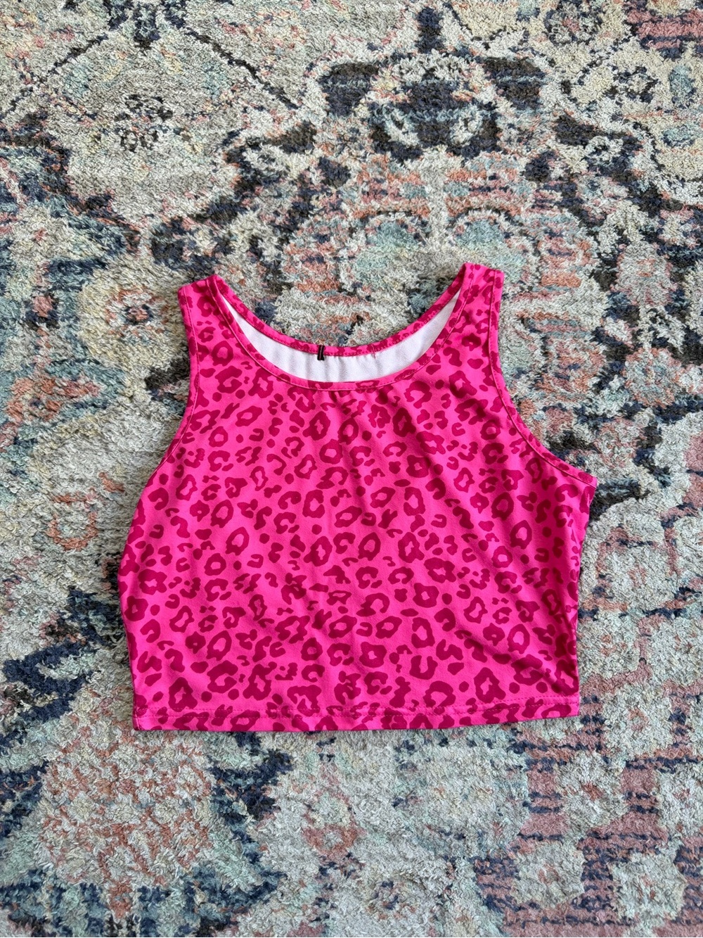 Pink Cheetah Print Crop Top